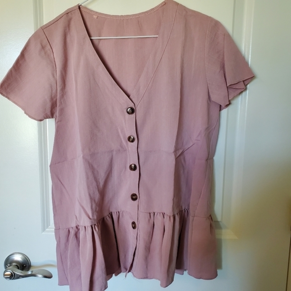 Peplum button down‎